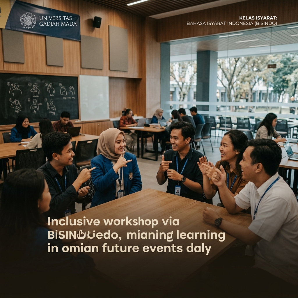 Mahasiswa belajar bahasa isyarat bersama